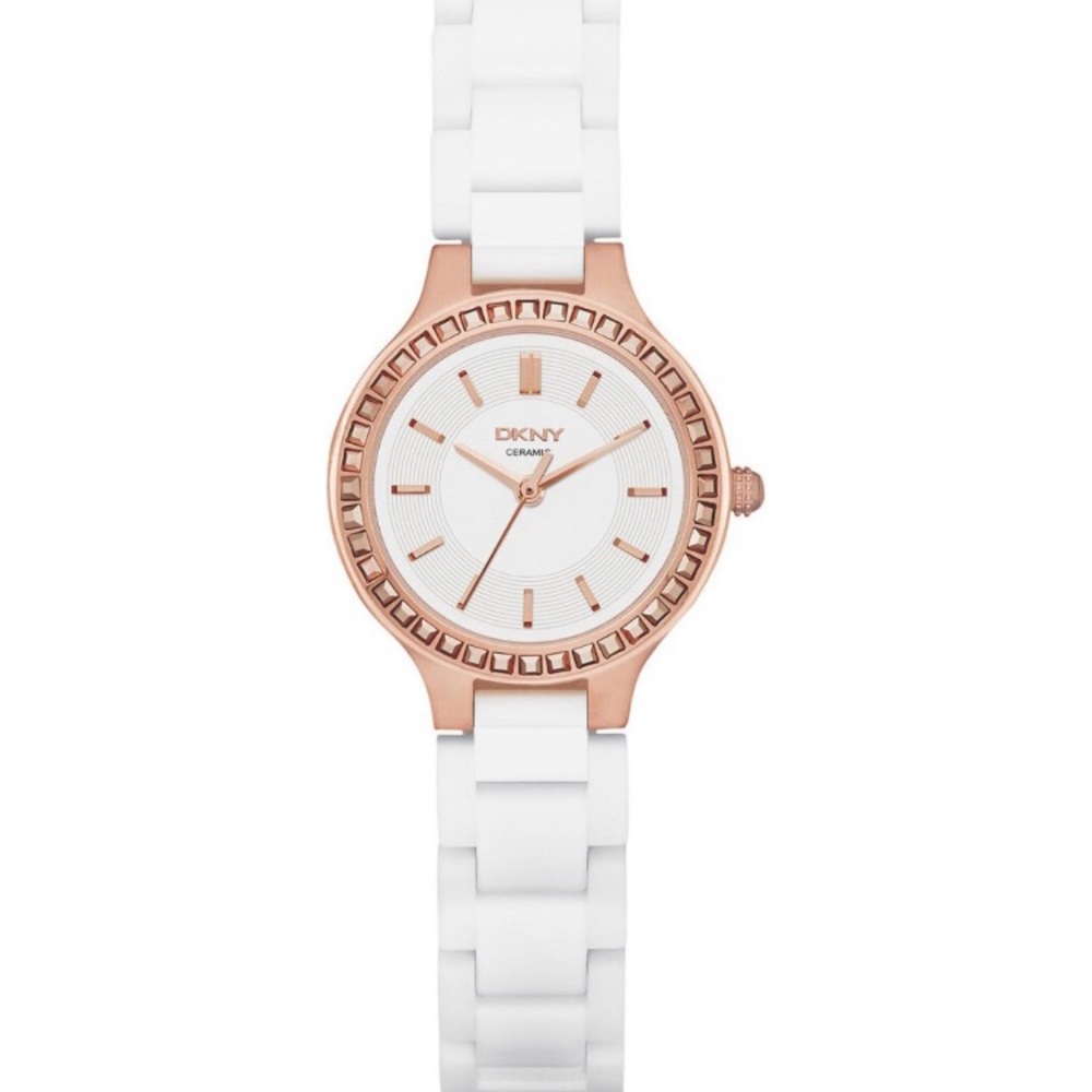 🎉 HP! 🎉 DKNY Chambers White Ceramic Ladies Watch